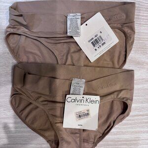 New With Tags - Calvin Klein Seamless Bikinis - Dark Nude - 2 Pairs - Size S